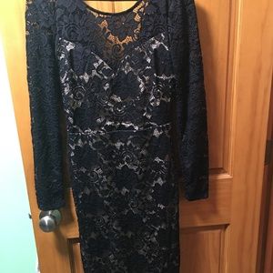 Black Lace/Beige Dress